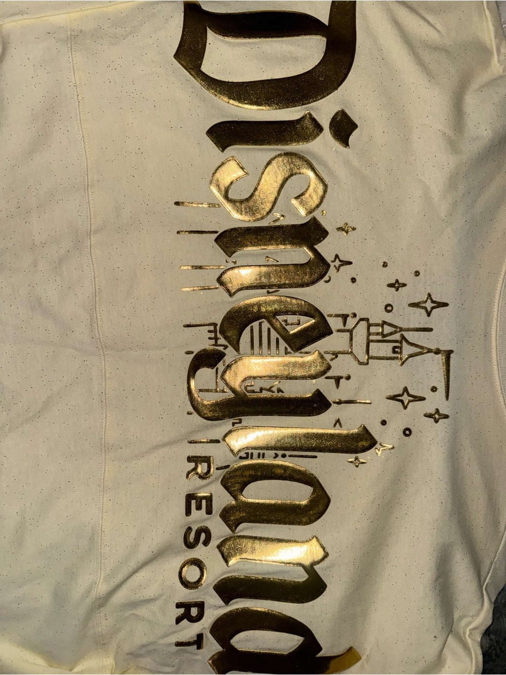Disney Cream Long Sleeve Spirit Jersey with Gold Disneyland Logo - Picture 2 of 6